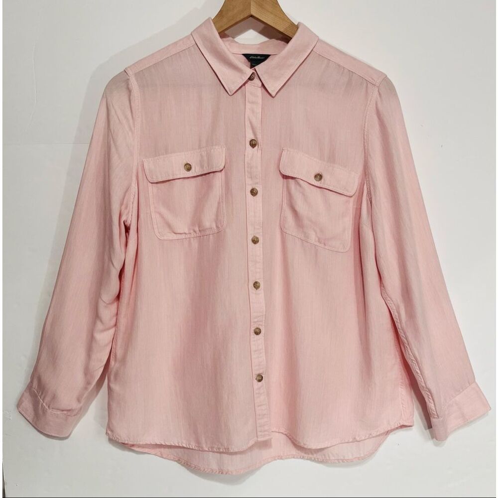 Eddie Bauer Long Sleeve Pink Shirt   Size PL